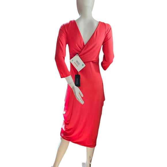 Alessandro Legora Faux Wrap Midi Dress Size 42/6 US NWT - Picture 4 of 11